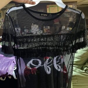 Black mesh shirt